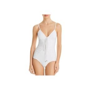 Nicholas Womens One Piece Swimsuit Fatima Ivory White Size L Ruched New